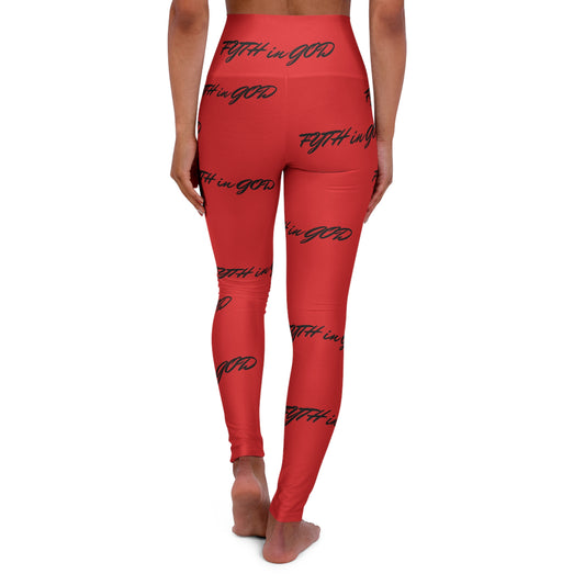 Red High Waisted Yoga Leggings (FYTH)