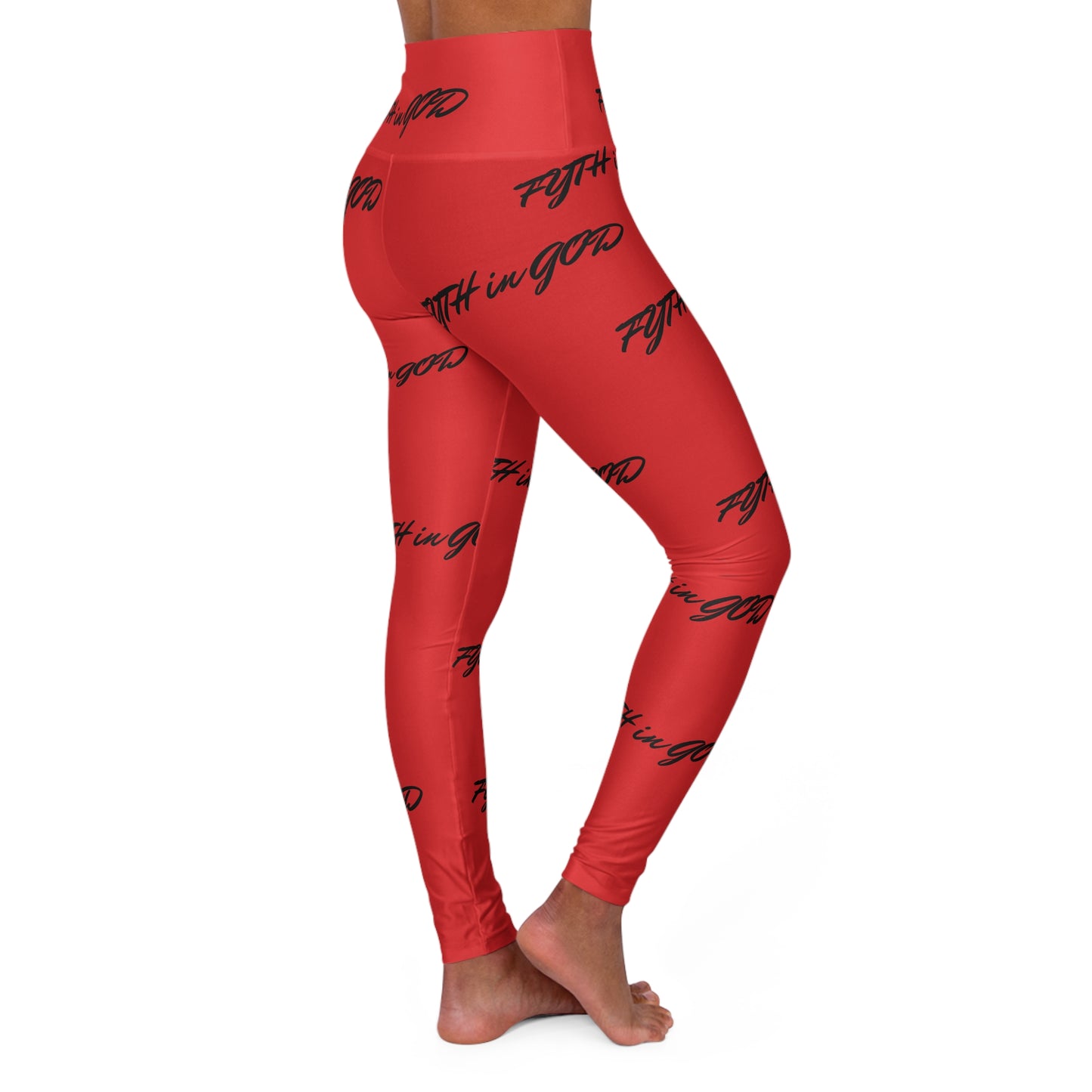 Red High Waisted Yoga Leggings (FYTH)