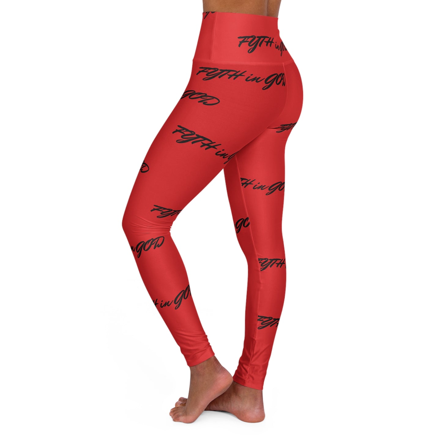 Red High Waisted Yoga Leggings (FYTH)