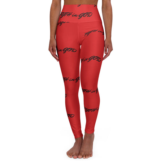 Red High Waisted Yoga Leggings (FYTH)